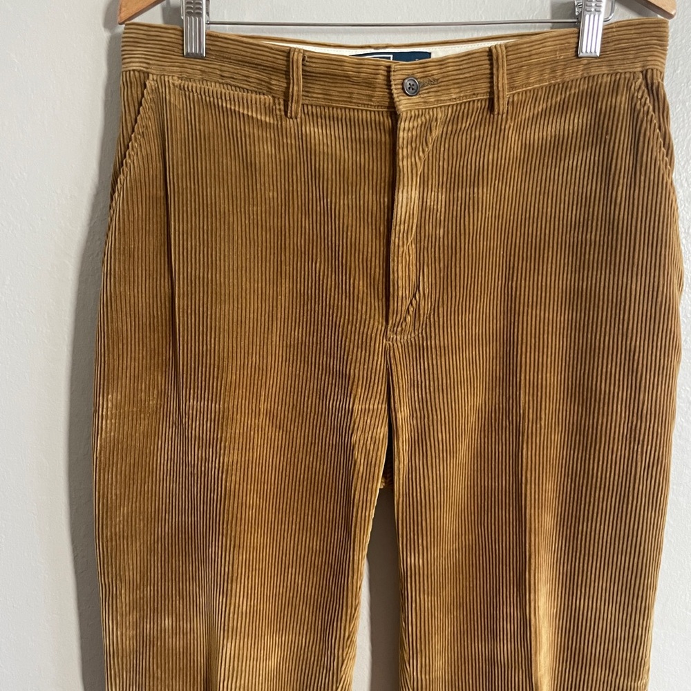 Vintage Polo Ralph Lauren 90s Wide Wale Corduroy Pants Camel Tan size 33x30